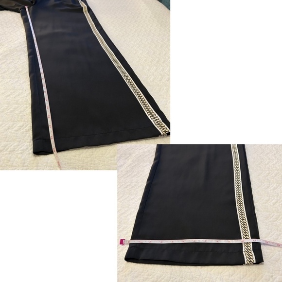 NWT Modern Works Wide Leg Pants with Chain Print Detail Size Medium - Picture 11 of 15